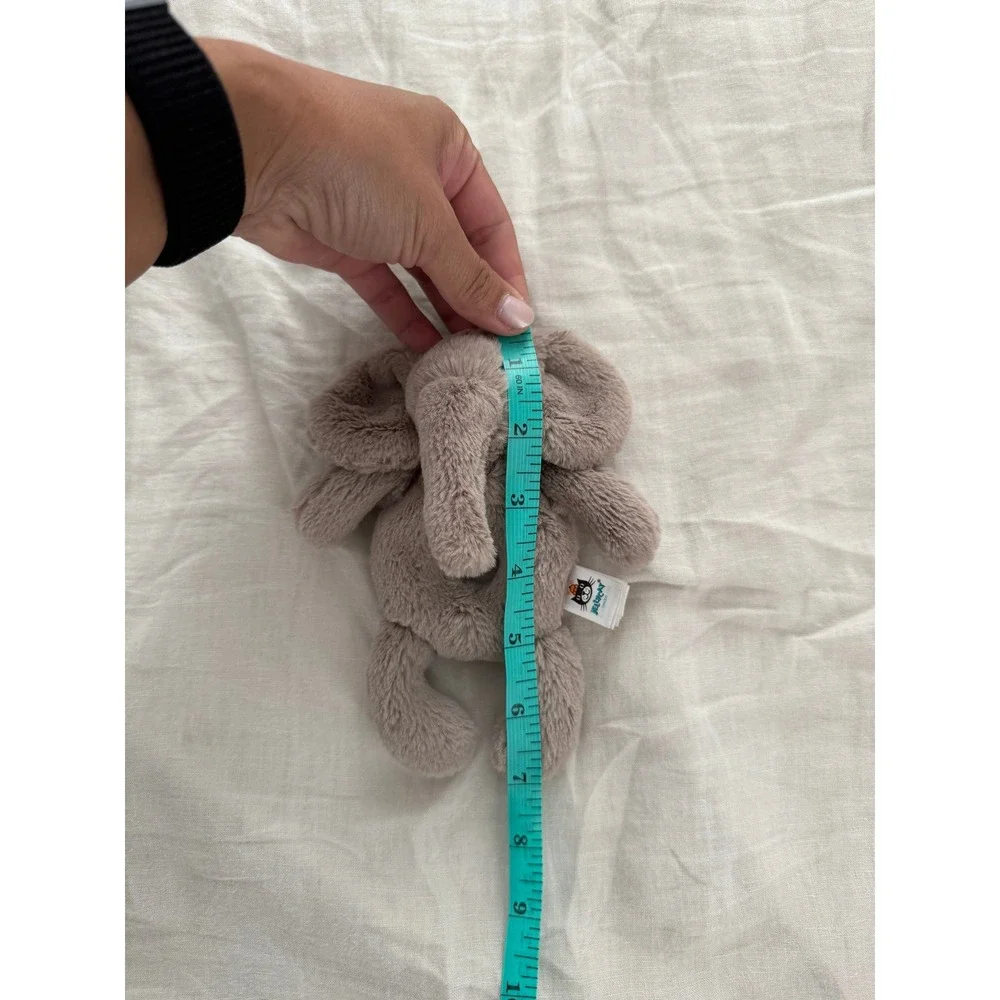 Jellycat Bashful Elephant Baby Rattle Plush Soft Toy Grey Small 7 Inch